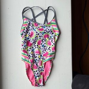 Dolfin Uglies Pink Watermelon Print Training Swimsuit - Size 30 NWOT